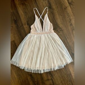 Light Pink Lace Mini Dress